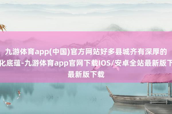 九游体育app(中国)官方网站好多县城齐有深厚的文化底蕴-九游体育app官网下载IOS/安卓全站最新版下载