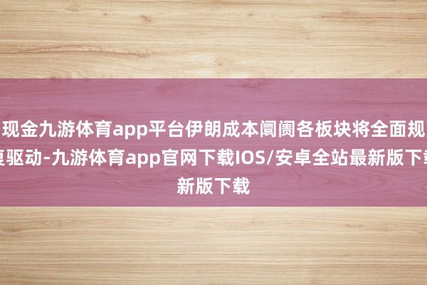 现金九游体育app平台伊朗成本阛阓各板块将全面规复驱动-九游体育app官网下载IOS/安卓全站最新版下载