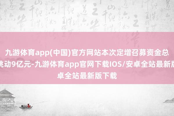 九游体育app(中国)官方网站本次定增召募资金总数不跳动9亿元-九游体育app官网下载IOS/安卓全站最新版下载
